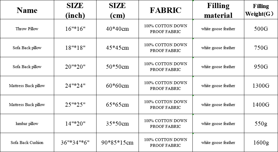 Feather down pillows goose down pillows feather pillows for sofa-Feather Down