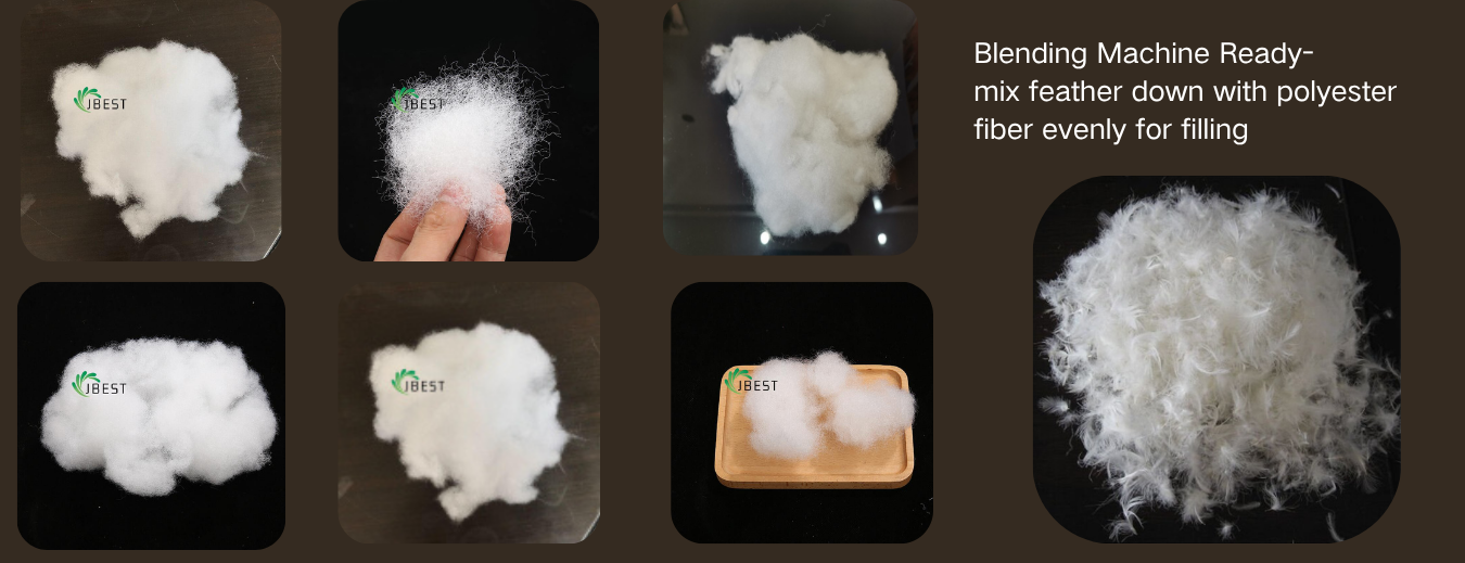 Mixing machine evenly JB005 7D&15D,32MM/64MM,VIRGIN RAW FIBER,NON SILICONIZED POLYESTER FIBER-Feather Down